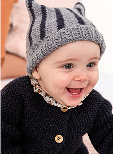 Set Striped mittens and hat Raphael