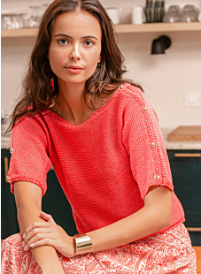 Button shoulder sweater Charline