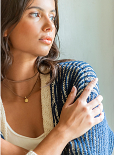 Cardigan in two-color brioche stitch