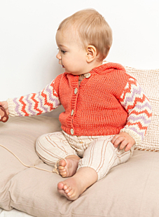 Hooded jacket with fairisle sleeves Carole
