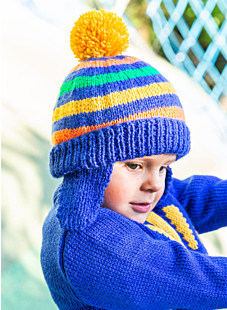 Striped earmuff hat