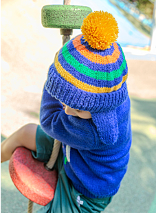 Striped earmuff hat