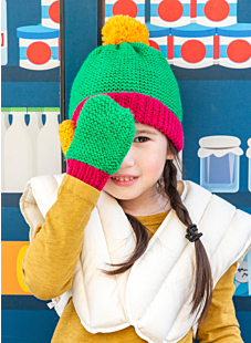 Tricolor mittens