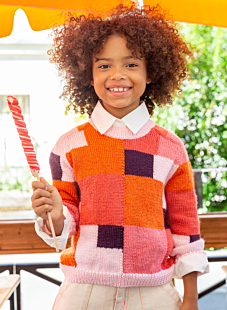 Jacquard sweater with hammer sleeves