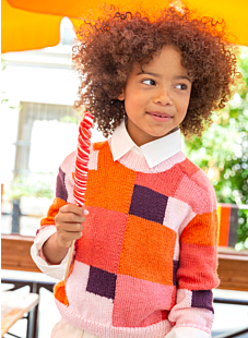 Jacquard sweater with hammer sleeves