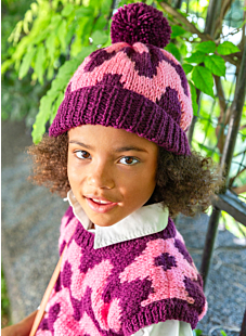 Jacquard hat with pompom