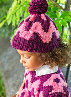 Jacquard hat with pompom