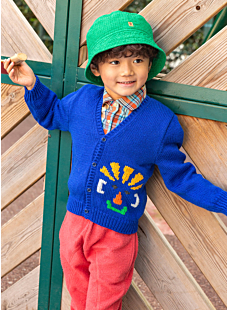 Men's jacquard V-neck cardigan