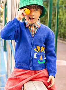 Men's jacquard V-neck cardigan