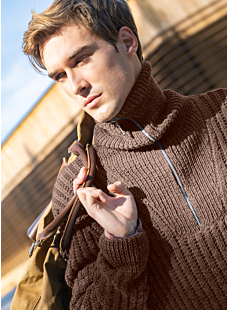Zipped neck sweater with collar Stephane