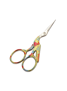 Coloured stork embroidery scissors, 9 cm