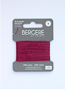 Burgundy embroidery thread, 10 metres, Bergère de France