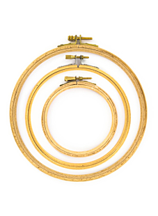 Pack of 3 wooden embroidery hoops (10 cm, 15 cm, 20 cm)