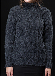 High Neck Cable Stitch Sweater