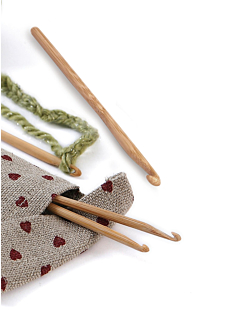 Bamboo crochet hooks, 7 mm - 15 cm