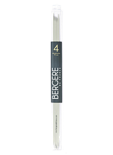 Double-pointed needles (5-pack), grey aluminium, 4 mm - 40 cm