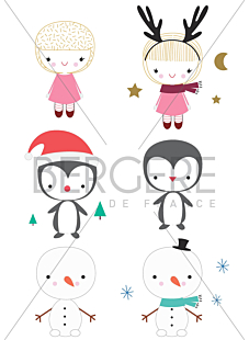 Set of 2 sheets featuring customisable figures to dress, 21 x 30 cm, Bergère de France
