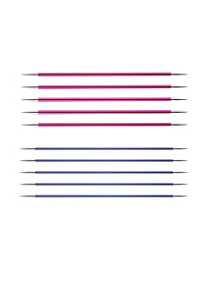 Kit 6 sets of 5 coloured metal pointed needles, 20 cm, Knit Pro