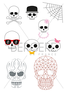 Skull design customising sheet, 21 x 30 cm, Bergère de France
