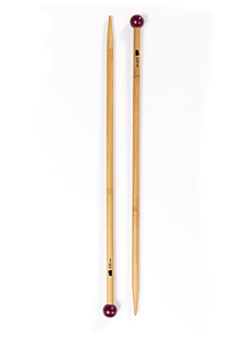 Straight needles, bamboo, 8 mm - 33 cm