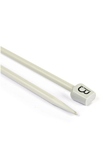Straight needles, grey aluminium, 5.5 mm - 50 cm
