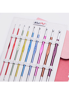 Set of 9 coloured aluminium hooks, 15 cm