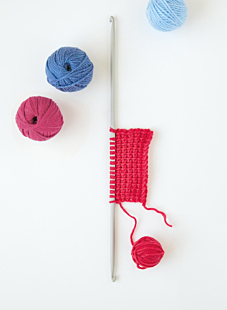 Crochet tunisien double extrémité en alu. 30 cm n° 4,5