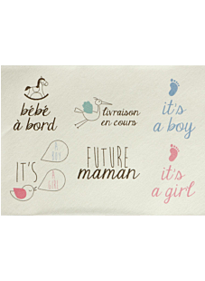 Customisable Future maman (Mum to be) text sheets, 22 cm x 30 cm, Bergère de France
