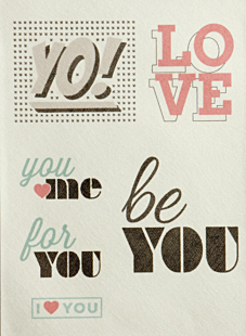 Customisable Love text sheets, 22 cm x 30 cm, Bergère de France