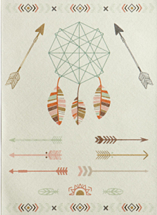 Customisable Indian design sheet, 22 cm x 30 cm, Bergère de France
