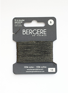 Khaki embroidery thread, 10 metres, Bergère de France