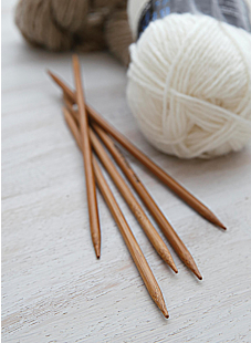 Double point needles, bamboo, 6.5 mm - 20 cm