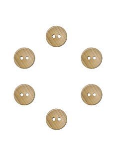 Pack of 6 beechwood buttons Ø 14 mm