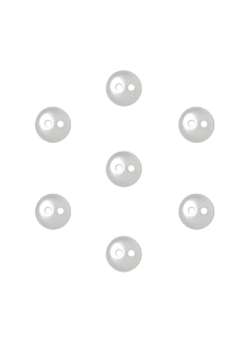 Pack of 7 white pearl buttons Ø 9mm blanc