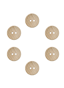 Pack of 6 beechwood buttons Ø18 mm