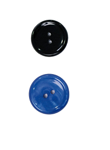 Pack of 6 blue buttons Ø 27 mm