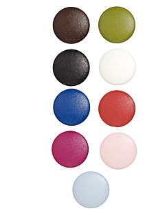 Pack of 6 green shank buttons, Ø 15 mm