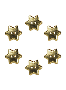 Pack of 6 Star Buttons - 15 mm Diameter or