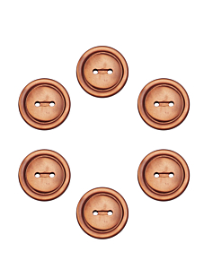 Pack of 6 buttons Ø 20 mm - rouille