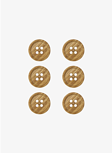 Pack of 6 acacia buttons, Ø 15 mm