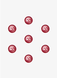 Pack of 7 rounded pearl buttons Ø 9mm fushia