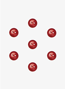 Pack of 7 rounded pearl buttons Ø 9mm rouge