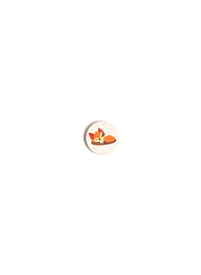 Pack of 6 recycled cotton buttons Fox