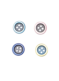 Lot de 6 boutons bicolore bleu Ø 11 mm