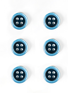 Lot de 6 boutons bicolore bleu Ø 11 mm