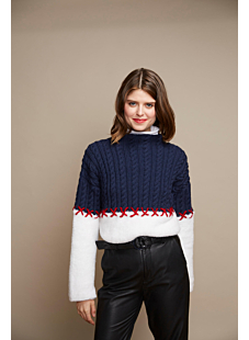 two color cabled sweater