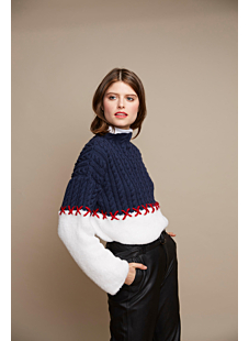 two color cabled sweater