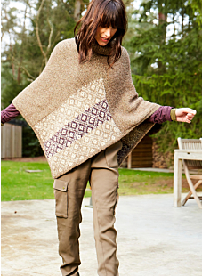 Jacquard poncho