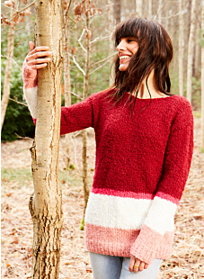 4 colour boat-neck sweater