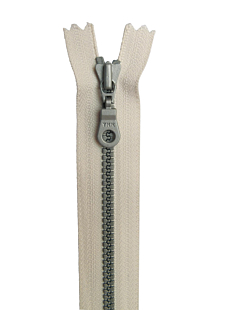 Ecru closed end zip, 18 cm